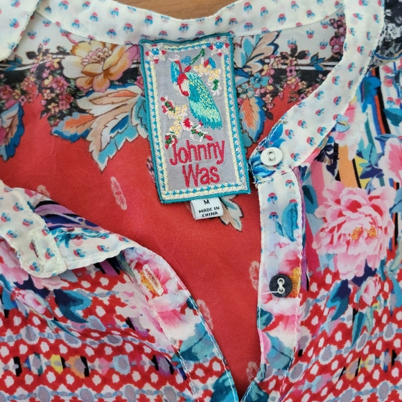 Johnny Was Patchwork Button Front Blouse, Size M - Picture 7 of 14